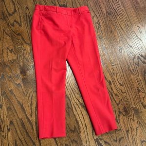 White House Black Market slim ankle red dress pant, size 6